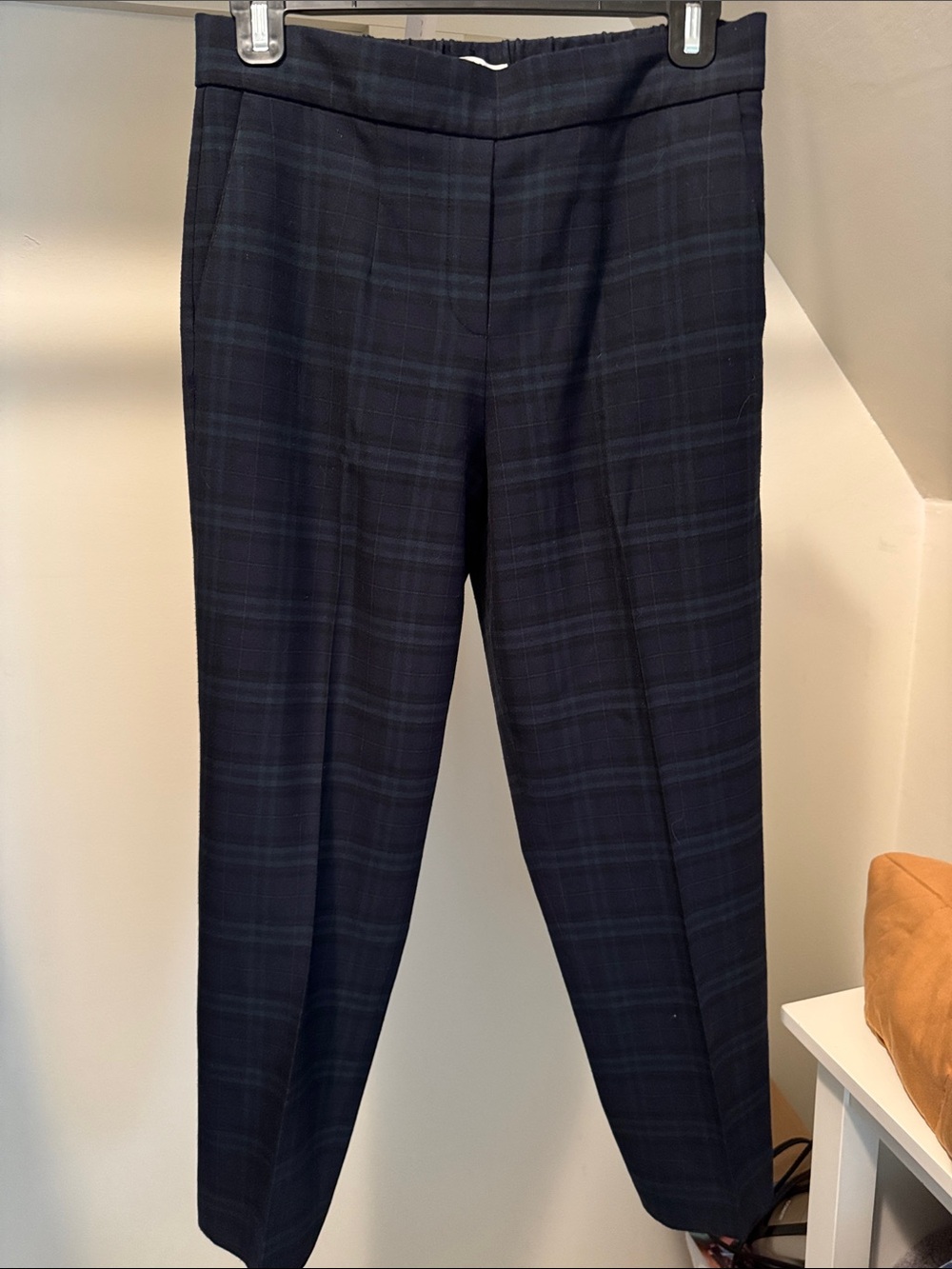 Babaton Navy Plaid Trousers